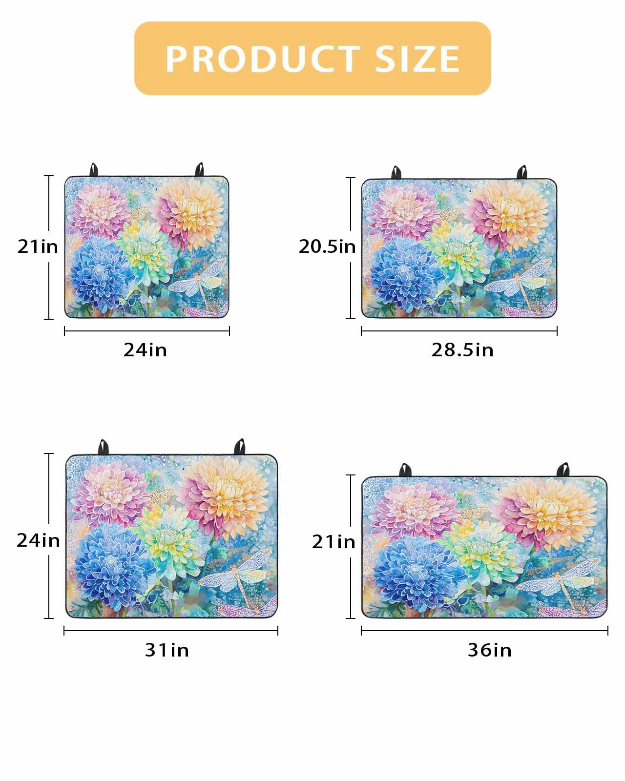 nqOlkjepod Large Induction Cooktop Protector Mat 36"x21", Blue Yellow Spring Floral Stove Top Covers for Electric Stove, Watercolor Summer Botanical Stove Burner Cover Mats, Glass Top Stove Cover