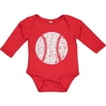 thumbnail image 3 of Inktastic Distressed Baseball in White Boys or Girls Long Sleeve Baby Bodysuit, 3 of 5