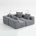 thumbnail image 6 of Barara King 111"W*74"D*23.6H Compressed Seat Sofa with All-Foam and Plush Textured Chenille, Boneless Couches with 5 Matching Pillows and Compressed Shipping for Living Romom, Bedroom, Gray, 6 of 10