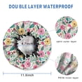 thumbnail image 3 of Shower Caps,Pioneer Flower Floral Print Pattern Waterproof Shower Cap for Women 4 Pieces,Double Reusable Hair Cover for Shower PEVA Elastic Stretch Hem, 3 of 7