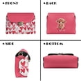 thumbnail image 2 of SCRAWLGOD Heart Print White Pink Crossbody Bags for Women Leather Crossbody Handbags Purses Waterproof Small Shoulder Bag with Detachable Chain Strap, 2 of 7