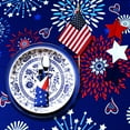 thumbnail image 4 of 4th of July Tablecloth Patriotic Decorations Red White and Blue Print Fireworks Memorial Day Backed Table Cloth American Flag Indoor/Outdoor/Pool/Party(Round 60" × 60"), 4 of 6