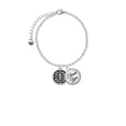 thumbnail image 2 of Delight Jewelry Silvertone Black Chinese Blessing - Domed Thank You Charm Bracelet, 6"+2", 2 of 5