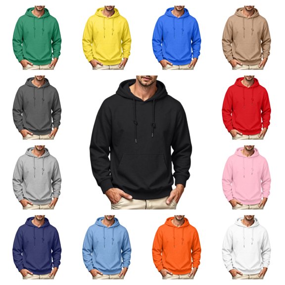 YNGKMEA Men's Long Sleeve Hooded Sweatshirt Casual Lightweight Hoodies Pullover Drawstring Hoodie with Kanga Pocket