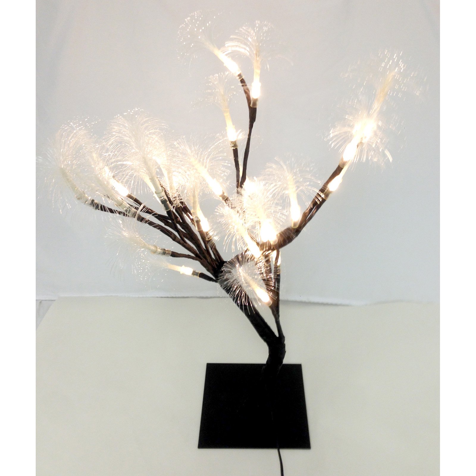17.71" Height Fiber Optic Tree, 32 Warm White LED Bulbs; Product size