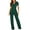 Green, variant on Homenesgenics Womens Jumpsuits Summer Women Strappy Waist Up Short Sleeved Jumpsuit with V-Neck Wide Leg Blue L