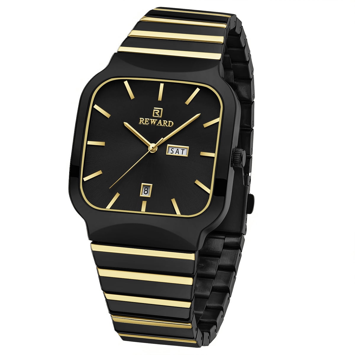Watches Square Analog Quartz Stainless Steel Watches for Men Mesh Strap Waterproof Business Military Sport Wrist Watch with Date Reward