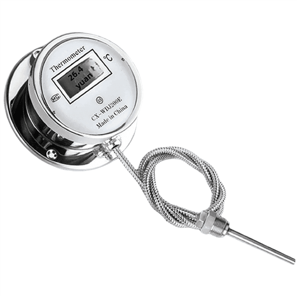 Termómetro de Acero Inoxidable con Pantalla Digital, Termómetro de Sonda Impermeable para Cocinar, Industrial