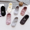 thumbnail image 2 of Women's 3-Pack Non-Slip Plush Fuzzy Slipper Socks with Fabric Bow and Grip Bottoms - Gray, 2 of 2