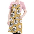 thumbnail image 5 of Yellow Baseball Items Pattern Apron-Garden Aprons for Women with Pockets-Cotton Linen Waterproof Kitchen Cooking Gardening Aprons Adjustable for Kitchen,Cooking,BBQ and Salon 33x27 Inch, 5 of 7