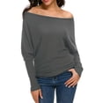 thumbnail image 3 of Tops De Manga Larga Para Mujer, Sudaderas Con Hombros Descubiertos, Cómodas, Informales, Versátiles Para Citas Para El Trabajo Para Dama ANGGREK Cocina, Decoración y Otros, 3 of 5