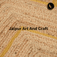 thumbnail image 5 of Jaipur Art And Craft Bohemian Rectangle Scallop Yellow Jute Area Rug Indoor Carpet (9x10 Sq ft), 5 of 7
