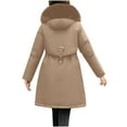 thumbnail image 5 of Womens Jacket Women Warm Pocket Coat Turn Down Collar Long Jacket Winter Down Parkas Plus Size Winter Coats for Women Fashion Clothing for Women,Womens Jackets Casual XL, 5 of 5