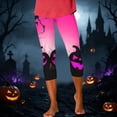thumbnail image 4 of Yeaiivve Novelty Graphic Leggings for Women Gradient Bat Pumpkin Print Capris Comfortable Seamless Workout Legging High Stretch Waisted Yoga Pants L, 4 of 8