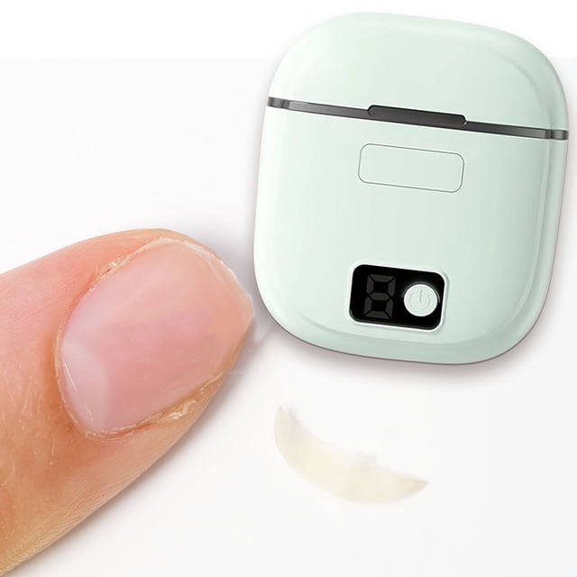 FHBVT Coupe-Ongles Automatique Rechargeable avec Lumière, Affûteur d'Ongles Électrique Silencieux, Boîte de Rangement pour Fragments d'Ongles Intégrée, pour Adultes, Aînés, Voyage, Maison, Main Gauche