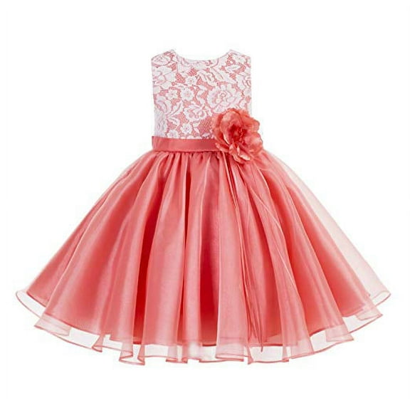 Ekidsbridal Lace Organza Flower Girl Dress Junior Bridesmaid Gown for Wedding Toddlers Communion Baptism 186F 10