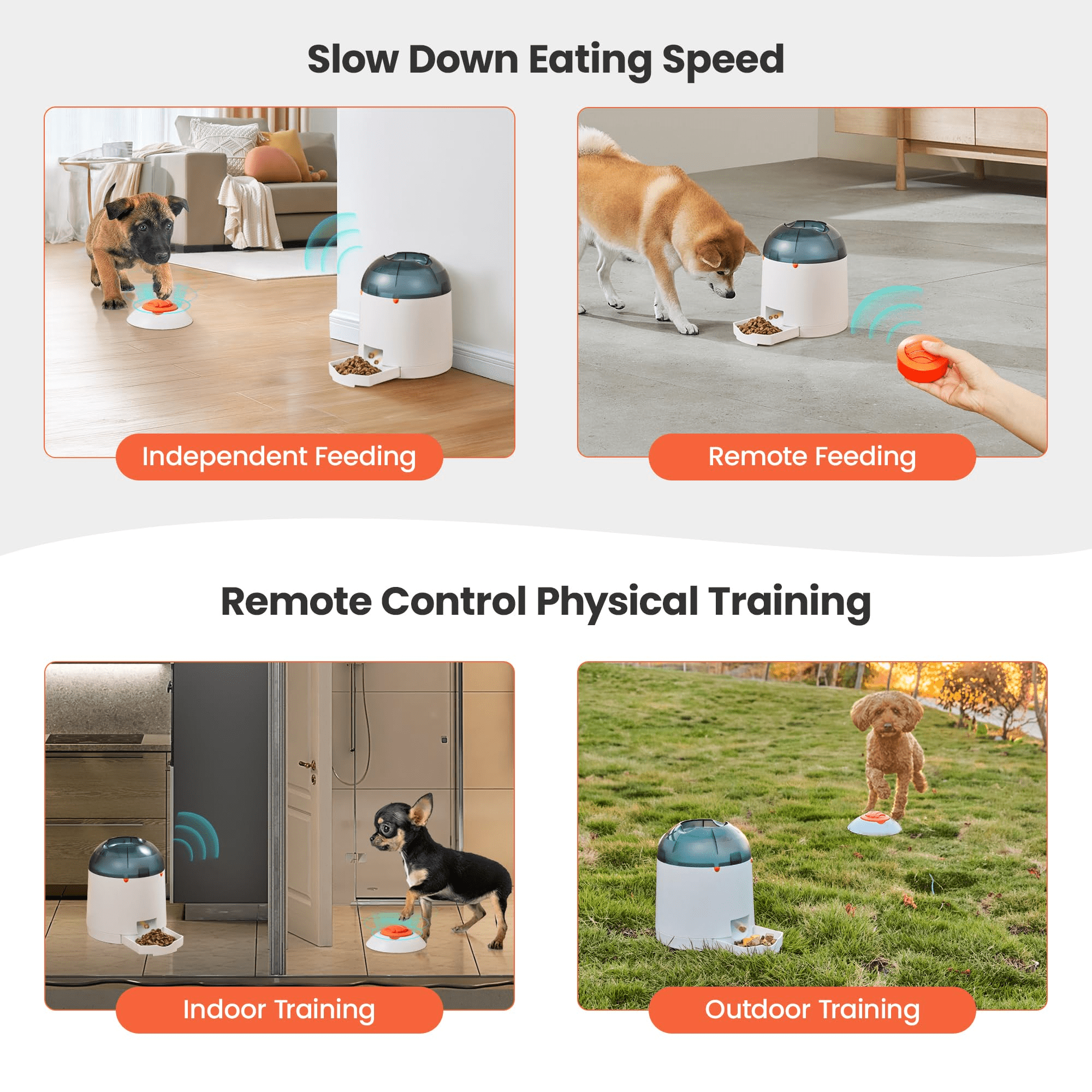 Potaroma Dog Puzzle Feeder Toy, Interactive IQ Training Toy, Rechargeable Electronic Treat Dispenser with Remote, 280ml for All Dog Breeds