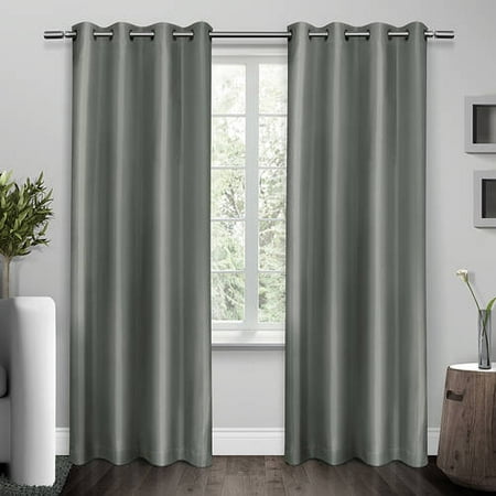 UPC 642472004058 product image for Exclusive Home Shantung Faux Silk Thermal Window Curtain Panel Pair with Grommet | upcitemdb.com