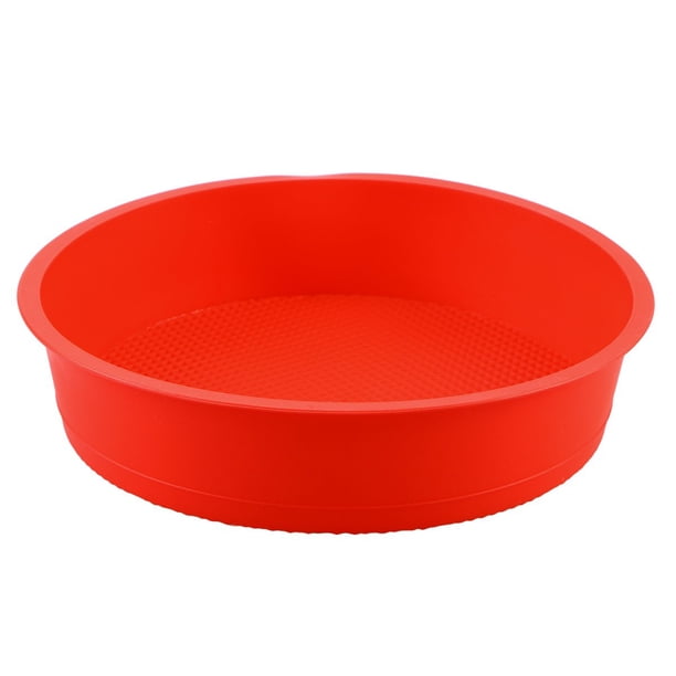 PIX-LINK Utensilios para hornear de silicona antiadherente de 9 pulgadas, molde redondo para pastel, hoja para hornear para mousse, pan para pastel (color rojo o azul al azar) PIX-LINK Suministros para hornear