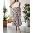 thumbnail image 2 of Long Skirts for Women Comfort Waist Floral A Line Skirts Summer Lightweight Wedding Guest Party Causal Skirts, L, 2 of 8