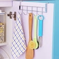 thumbnail image 3 of Eco-Friendly Silver Metal Over Door Home Bathroom Kitchen Coat Towel Hanger Rack Holder Shelf 5 Hooks Hooks & Rails, 3 of 10