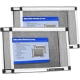 thumbnail image 1 of 2 Pack Expandable Window Screen - Adjustable Window Screen - Replacement Window Screen with Frame - Fit for Anti Bugs Mosquito Insects (15" H x 21" - 38" W, White), 1 of 7