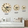 thumbnail image 4 of Designart 'Ancient Birds In The Wild VIII' Traditional Wood Wall Clock, 4 of 5