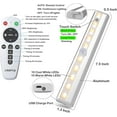 thumbnail image 6 of Under Cabinet Lights, USB Rechargeable Battery Operated Lights with Remote Control, Dimmable Led Closet Lights, Wireless Under Counter Lights Stick-on Touch Night Light for Kitchen 2 Pack, 6 of 9