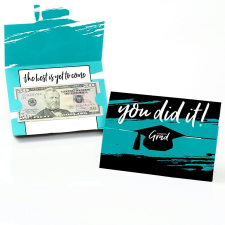 Teal Grad - Best is Yet to Come - Turquoise Graduation Party Money And Gift Card Holders - Set of (Best Gtx Card For The Money)