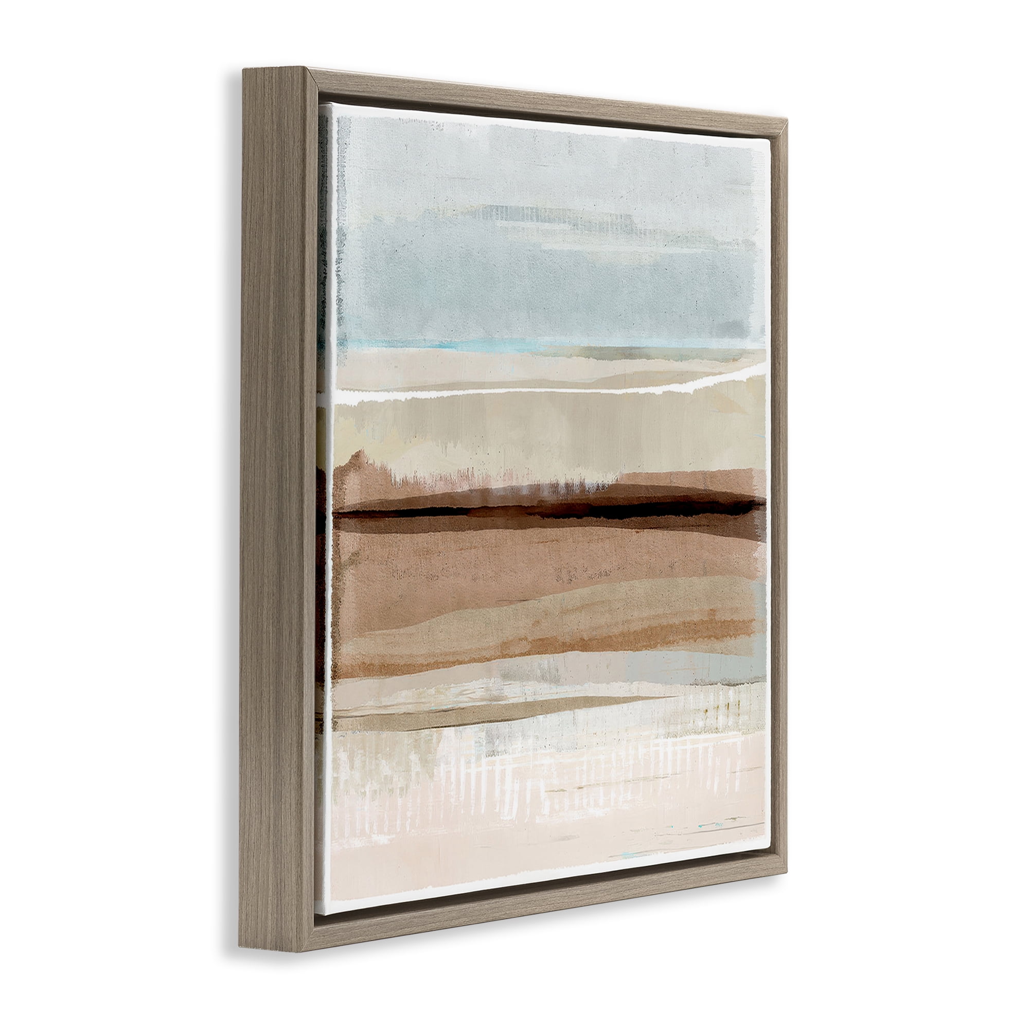 Stupell Industries Winter Sands Pattern Abstract Painting Brown Floater Framed Canvas Art Print Wall Art, 18 x 18