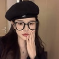 thumbnail image 4 of Stylish cloud themed octagon shaped hat, artist beret hat, matching complete set, small hat for autumn, 4 of 8