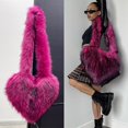 thumbnail image 2 of Bolso de piel sintética para mujer, bolsa de hombro de felpa mullida, de lujo, con forma de corazón, bandolera de amor xuanjing unisex, 2 of 2