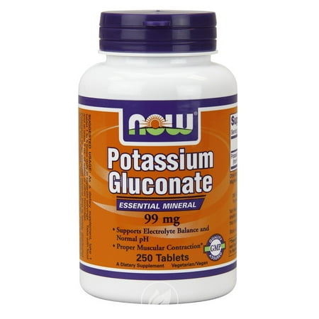 Now Foods - Potassium Gluconate, 99 mg, 250 Tablets, Pack of