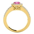 thumbnail image 3 of Mauli Jewels Rings for Women 1.65 Carat Diamond and Round Shaped Pink 4-prong 10K Yellow Gold, 3 of 6