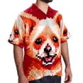 thumbnail image 2 of Pixel Dog Men's Button Down Hawaiian Print Short Sleeve Casual Summer Beach Shirts, 2 of 6