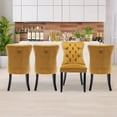 thumbnail image 7 of JESTOP Velvet Dining Chairs Set of 4, Tall Back Side Chair, Modern Upholstered High-end Tufted Side Chair with Button Back Ring, Solid Wood Legs (Gold), 7 of 7