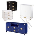 thumbnail image 6 of Maklaine Transitional Tall Bar Cabinet with Storage in White / Gold, 6 of 7