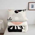 thumbnail image 5 of Homewish Vintage Boho Geometric Twin Comforter Sets,Modern Abstract Stripes Bedding Set,Cream,Light Gray Reversible,2 Pieces,1 Comforter and 1 Pillowcase, 5 of 7