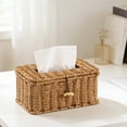 thumbnail image 6 of Liamobondopolis Hand Woven Rectangular Tissue Box Wooden Toggle Closure Secures Flip Lid Decorative Holder for Farmhouse Kitchen and Dining Spaces, 6 of 6