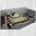 thumbnail image 6 of Old Hollywood Soft Flannel Fleece Throw Blanket, Countdown Illustration of Vintage Scratch Film Strip Number 3, Cozy Plush for Indoor and Outdoor Use, 50" x 70", Brown Camel and Black, by Ambesonne, 6 of 6