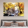 thumbnail image 4 of Painting Of A Stream In A Forest With Trees And Leaves Canvas Poster Bedroom Decor Sports Landscape Office Room Decor Gift,Frame-style,12x18inch(30x45cm), 4 of 8
