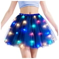 thumbnail image 2 of Women's LED Light Up Tulle Tutu Skirt Layered Elastic High Waist Fluffy Petticoat Skirt For Music Festival Glow Party Performance Costume Apparel, 2 of 4