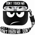 thumbnail image 1 of wonima44 for Airpods 3 Case 2021, Don't Touch Me for Airpods Cover with Keychain/Lanyard Soft Cute Shockproof Cover for Women Men Compatible with for Airpods 3 Charging Case -Black, 1 of 1