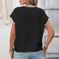 thumbnail image 4 of Women's Ribbed Sweater Crew Neck Short Sleeve Loose Fit Knit Pullover Tops 2026 Spring Summer Trendy Casual Clothes, 4 of 7