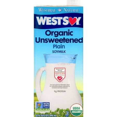 (Pack of 12) Westsoy Organic Unsweetened Soy Milk, 32 fl oz