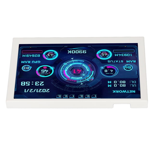 Computer Temp Monitor, PC Sensor Panel Display Brightness Adjustable DIY Theme 5in IPS For Desktop