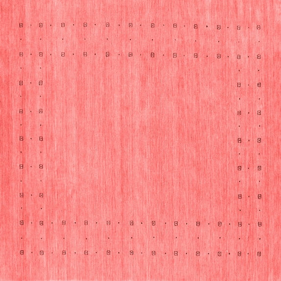 Ahgly Company Indoor Square Abstract Red Contemporary Area Rugs, 8' Square