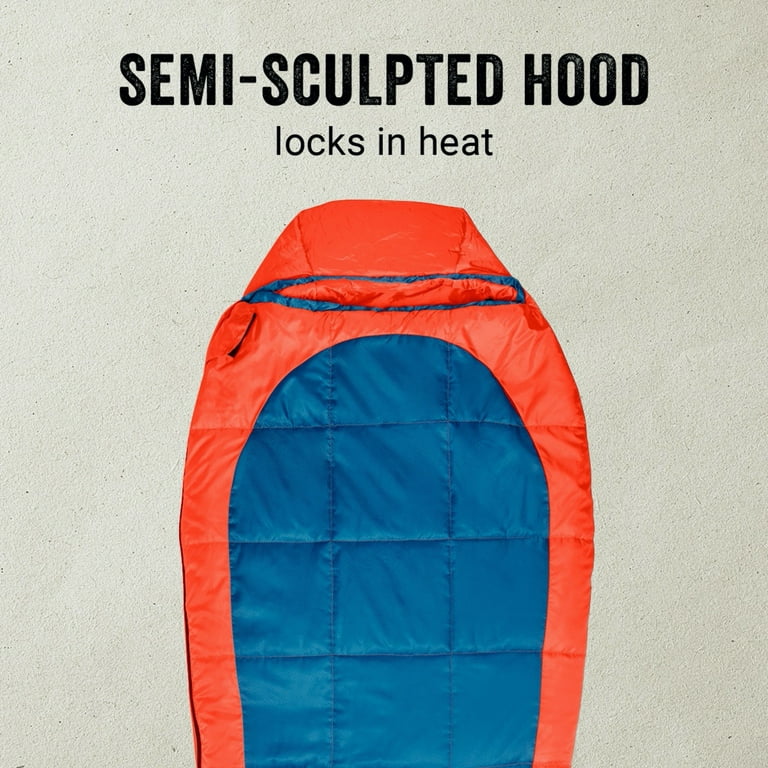 Coleman Kompact 25-Degree Mummy Adult Sleeping Bag, Tiger