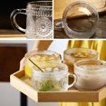 thumbnail image 3 of czcpp-4 Pack Contenants pour Avoine de Nuit, Ensemble de Tasses à Café avec Cuillères, Verres Gaufrés de 420ml, Accessoires de Bar à Café, Tasses à Café Glacé, Verrerie Vintage pour Cappuccino, Céréales, Yogourt, Lait, 3 of 4