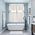 thumbnail image 3 of Cream Striped Kitchen Curtains Sets for Windows 36 Inch Length, Modern Farmhouse Cream White Stripes Rod Pocket Window Treatments Tier Curtains and Valances Set for Bedroom/Bathroom, 3 of 8